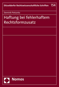 Vorderes Coverbild Haftung bei fehlerhaftem Rechtsformzusatz