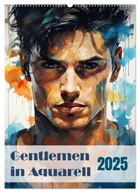 Vorderes Coverbild Gentlemen in Aquarell (Wandkalender 2025 DIN A2 hoch), CALVENDO Monatskalender