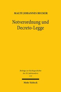 Vorderes Coverbild Notverordnung und Decreto-Legge
