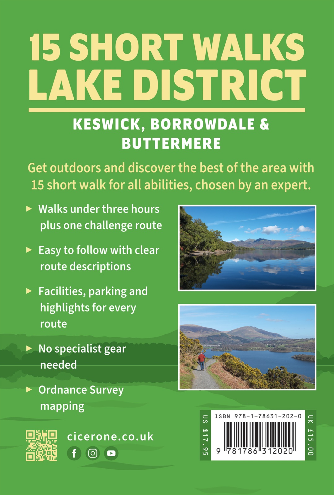 Rückseitencover Short Walks in the Lake District: Keswick, Borrowdale and Buttermere