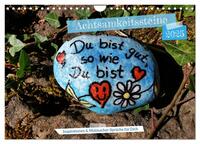 Vorderes Coverbild Achtsamkeitssteine - Inspirationen & Mutmacher-Sprüche für Dich (Wandkalender 2025 DIN A4 quer), CALVENDO Monatskalender