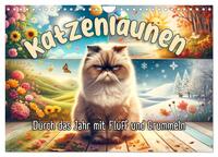 Vorderes Coverbild Katzenlaunen - Durch das Jahr mit Fluff und Grummeln (Wandkalender 2026 DIN A4 quer), CALVENDO Monatskalender
