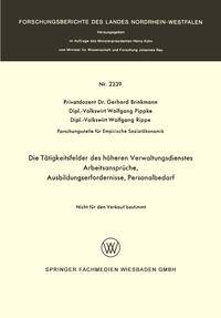 Vorderes Coverbild Die Tätigkeitsfelder des höheren Verwaltungsdienstes
