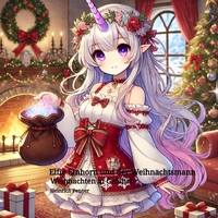 Vorderes Coverbild Elfie Einhorn und der Weihnachtsmann: Ein weihnachtliches Bilderbuchabenteuer