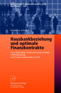 Vorderes Coverbild Hausbankbeziehung und optimale Finanzkontrakte