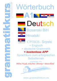 Vorderes Coverbild Wörterbuch Deutsch-Englisch-Kroatisch-Bosnisch-Serbisch Niveau A1
