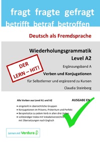 Vorderes Coverbild DaF - Wiederholungsgrammatik A2 / DaF - Wiederholungsgrammatik A2 - Ergänzungsband A - Verben und Konjugationen - Ausgabe EN
