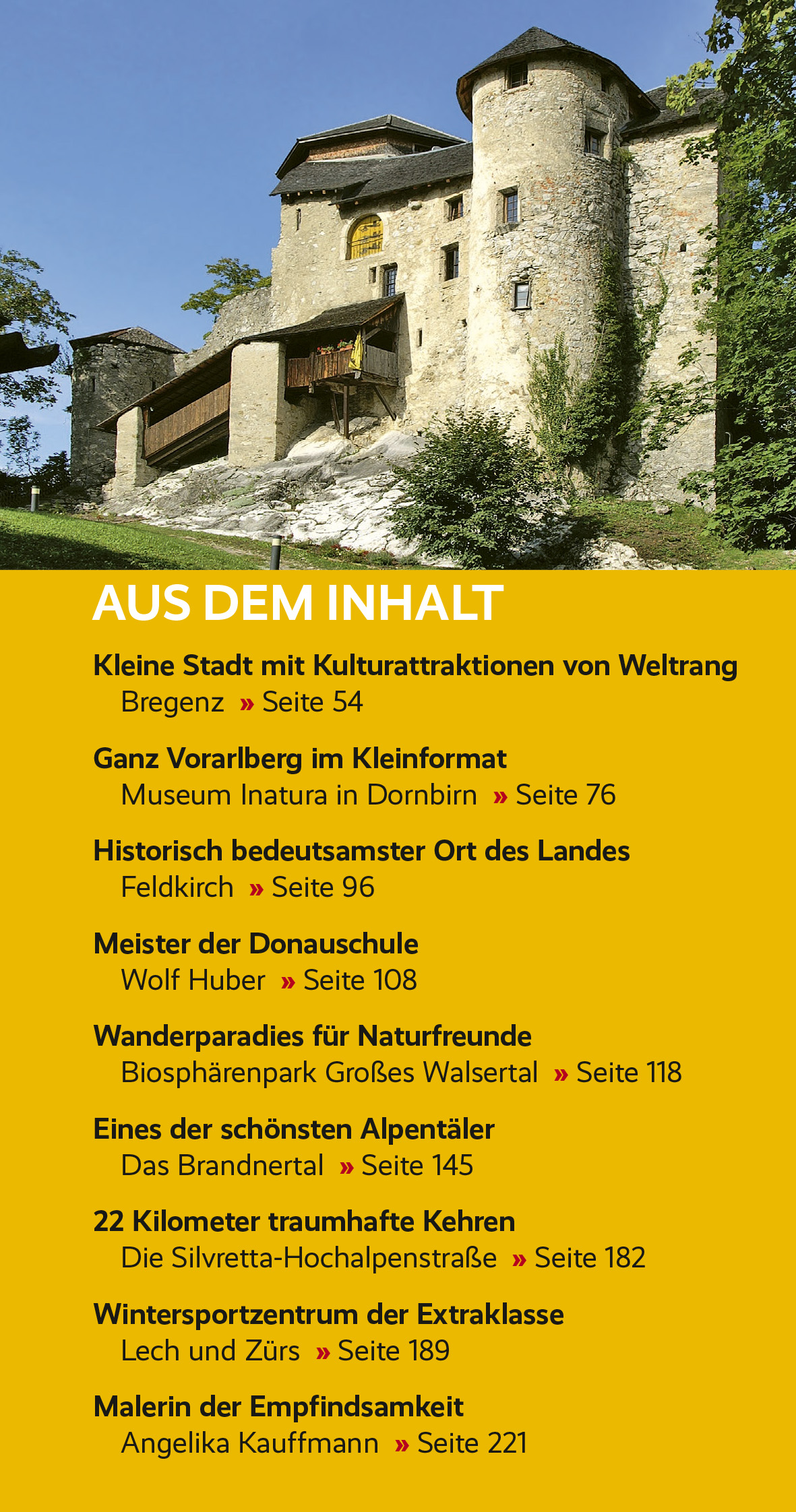 Beispielinhalt (Bild) TRESCHER Reiseführer Vorarlberg