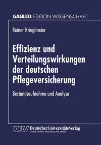 Vorderes Coverbild Effizienz und Verteilungswirkungen der deutschen Pflegeversicherung