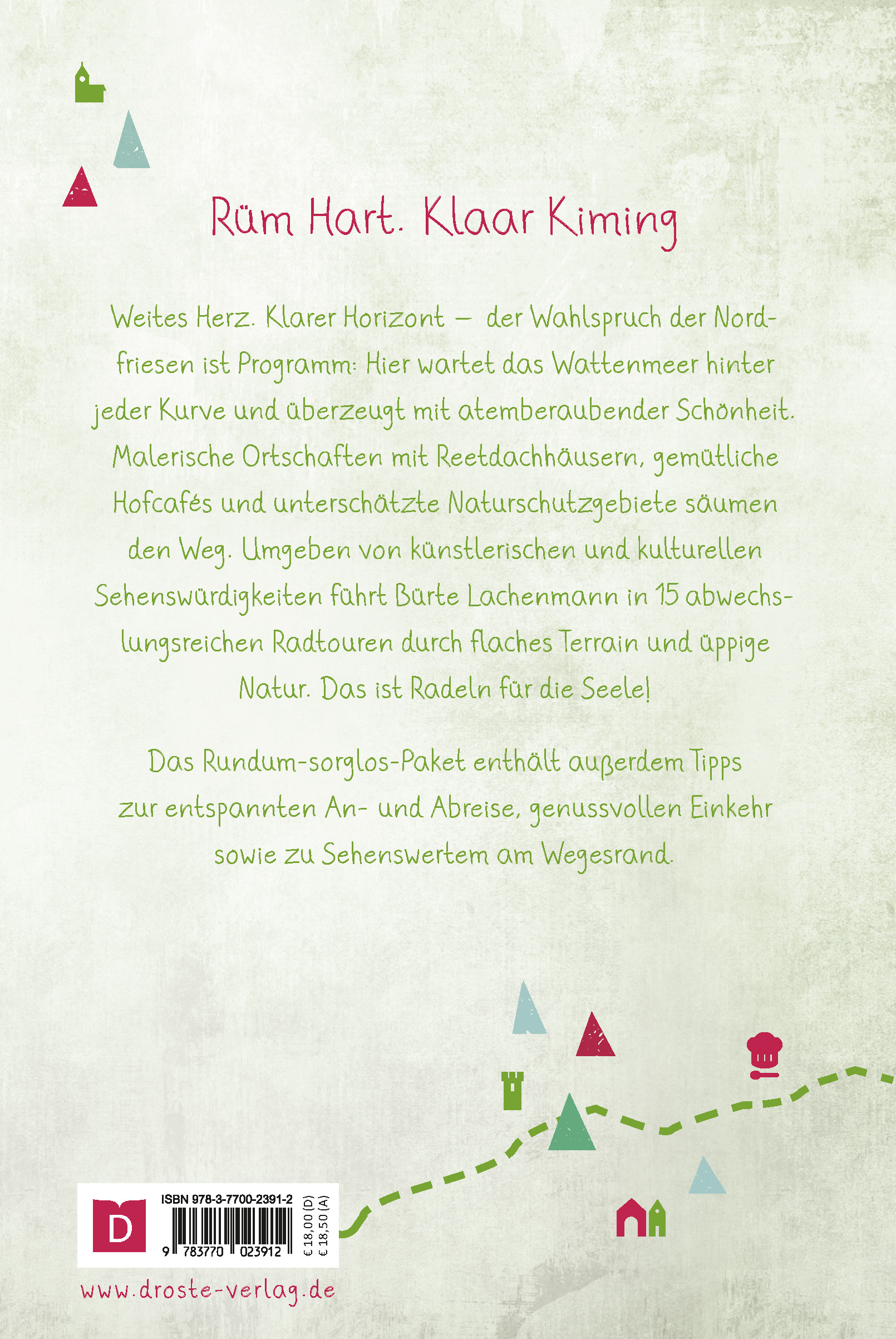 Rückseitencover Nordfriesland. Radeln für die Seele