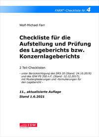 Vorderes Coverbild Checkliste 4 für die Aufstellung und Prüfung des Lageberichts bzw. Konzernlageberichts
