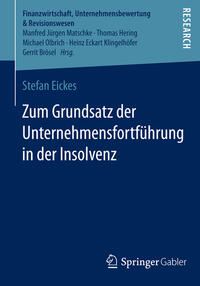 Vorderes Coverbild Zum Grundsatz der Unternehmensfortführung in der Insolvenz