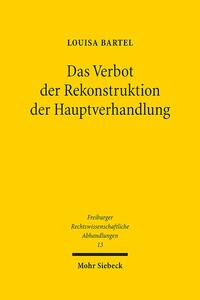 Vorderes Coverbild Das Verbot der Rekonstruktion der Hauptverhandlung