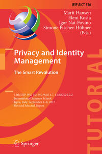 Vorderes Coverbild Privacy and Identity Management. The Smart Revolution