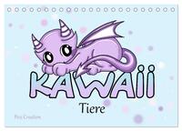 Vorderes Coverbild niedliche Kawaii Tiere (Tischkalender 2025 DIN A5 quer), CALVENDO Monatskalender