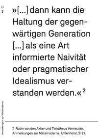 Vorderes Coverbild ANMERKUNGEN ZUR METAMODERNE