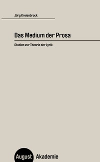 Vorderes Coverbild Das Medium der Prosa