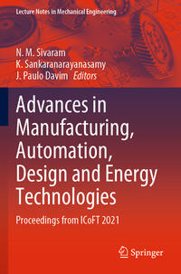 Vorderes Coverbild Advances in Manufacturing, Automation, Design and Energy Technologies