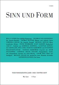 Vorderes Coverbild SINN UND FORM 3/2022