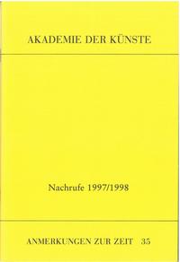 Vorderes Coverbild Nachrufe 1997/1998