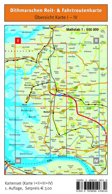 Rückseitencover Dithmarschen Reiten & Fahren / Reiterkartenset / Dithmarschen Reiten & Fahren - Reiterkarte Blatt I