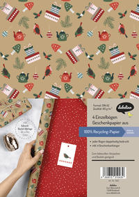 Vorderes Coverbild Geschenkpapier Set Weihnachten: Modernes Ornamente-Muster