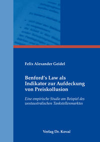 Vorderes Coverbild Benford’s Law als Indikator zur Aufdeckung von Preiskollusion