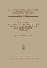 Vorderes Coverbild Die Einwirkung des Vergleichsverfahrens zur Abwendung des Konkurses auf Schwebende Verträge