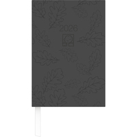 Vorderes Coverbild Wochenbuch anthrazit 2026 - Bürokalender 14,6x21 cm - 1 Woche auf 2 Seiten - 128 Seiten - Notizbuch - Blauer Engel - 766-0721