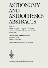 Vorderes Coverbild Author, Subject, and Object Indexes to Volumes 37–46. Literature 1984–1988