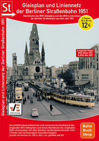 Vorderes Coverbild Gleisplan & Liniennetz der Berliner Straßenbahn 1951 Poster.
