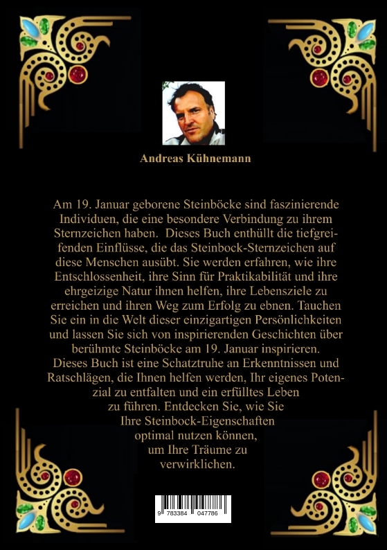 Rückseitencover 19. Januar, mein Geburtstag