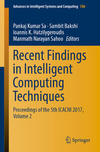 Vorderes Coverbild Recent Findings in Intelligent Computing Techniques