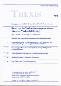 Vorderes Coverbild Reserven im Verkaufsmanagement und situative Verkaufsführung