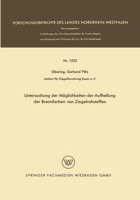 Vorderes Coverbild Untersuchung der Möglichkeiten der Aufhellung der Brennfarben von Ziegelrohstoffen