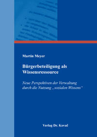 Vorderes Coverbild Bürgerbeteiligung als Wissensressource