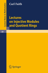 Vorderes Coverbild Lectures on Injective Modules and Quotient Rings
