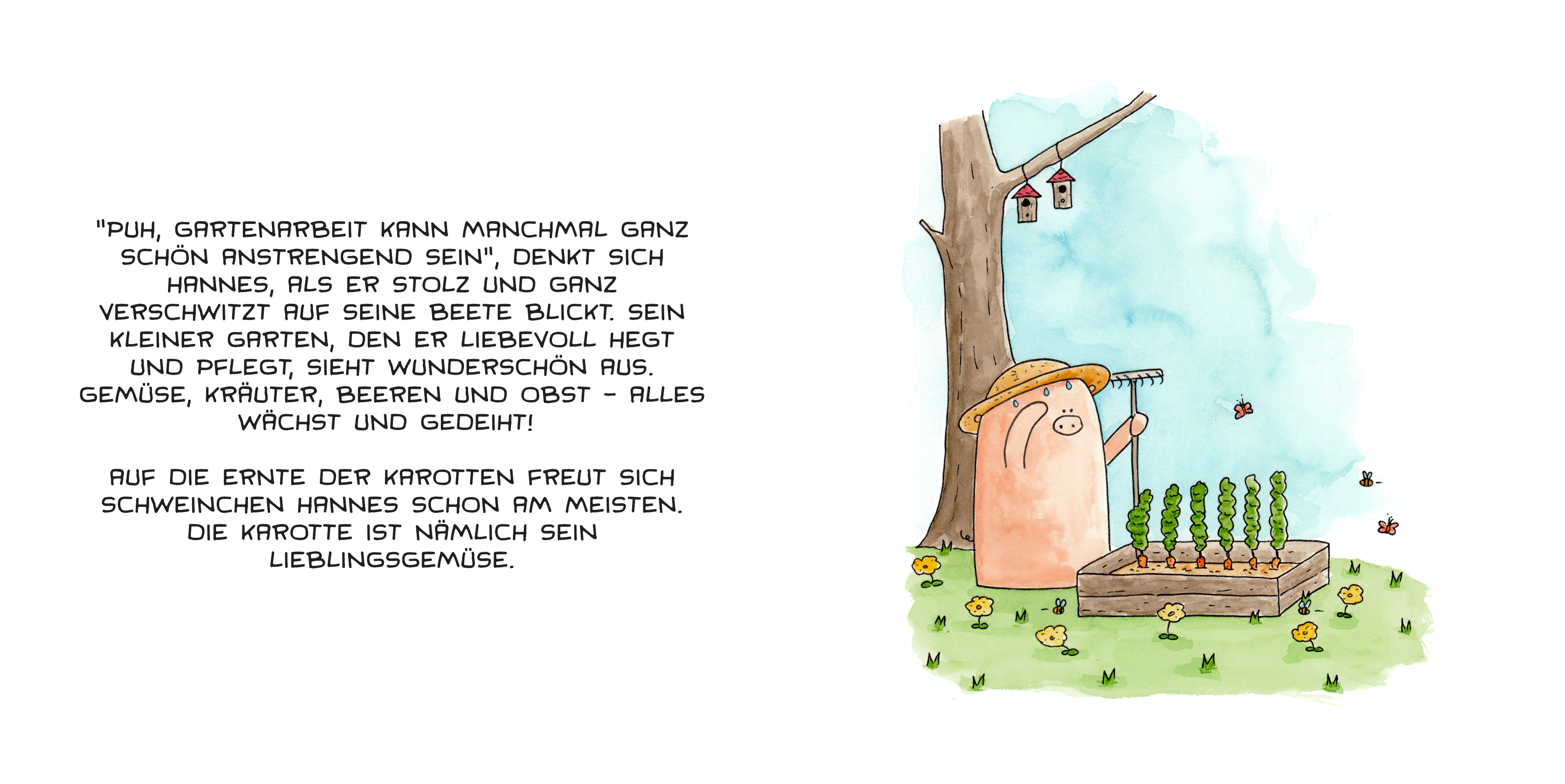 Beispielinhalt (Bild) Schweinchen Hannes – Der Liebesbrief