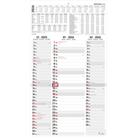 Vorderes Coverbild 3-Monatskalender Streifenplaner 2026 - Büro-Kalender 33x58,8 cm (geöffnet) - mit Datumsschieber - Zettler - 955-0011