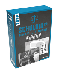 Vorderes Coverbild Schuldig?! Dein Urteil entscheidet – Der Absturz. Krimispiel in 50 Karten