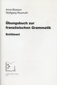 Vorderes Coverbild Übungsbuch zur französischen Grammatik. Schlüssel.