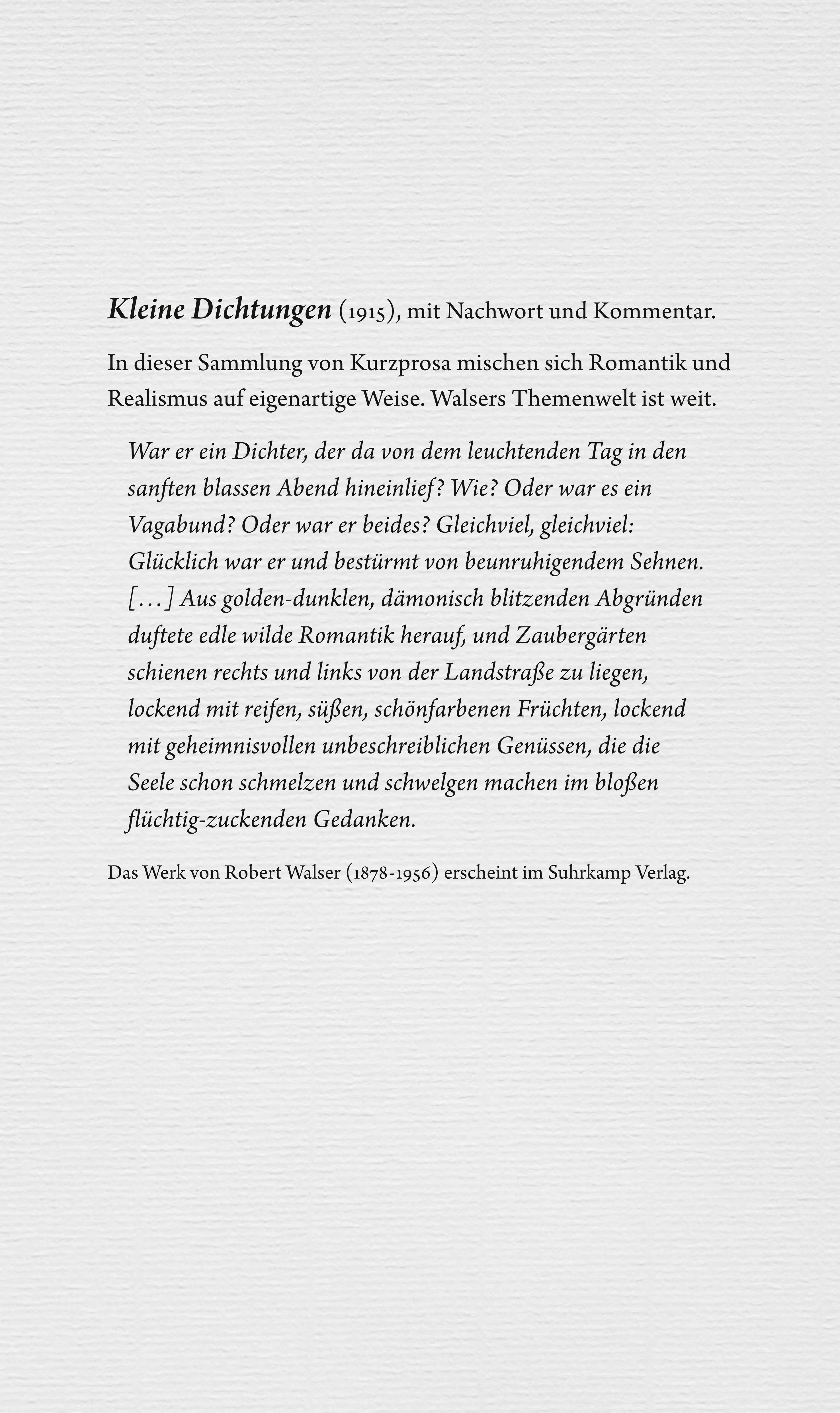 Rückseitencover Werke. Berner Ausgabe
