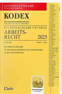 Vorderes Coverbild KODEX Studienausgabe Arbeitsrecht Graz 2025