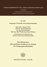 Vorderes Coverbild Entwicklung eines EDV-gestützten Verfahrens zur Analyse von Fertigungsdurchlaufzeiten