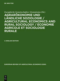 Vorderes Coverbild Agrarökonomie und ländliche Soziologie / Agricultural economics and... / English Edition