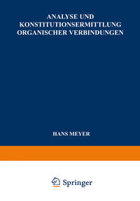 Vorderes Coverbild Analyse und Konstitutionsermittlung Organischer Verbindungen