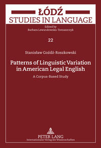 Vorderes Coverbild Patterns of Linguistic Variation in American Legal English