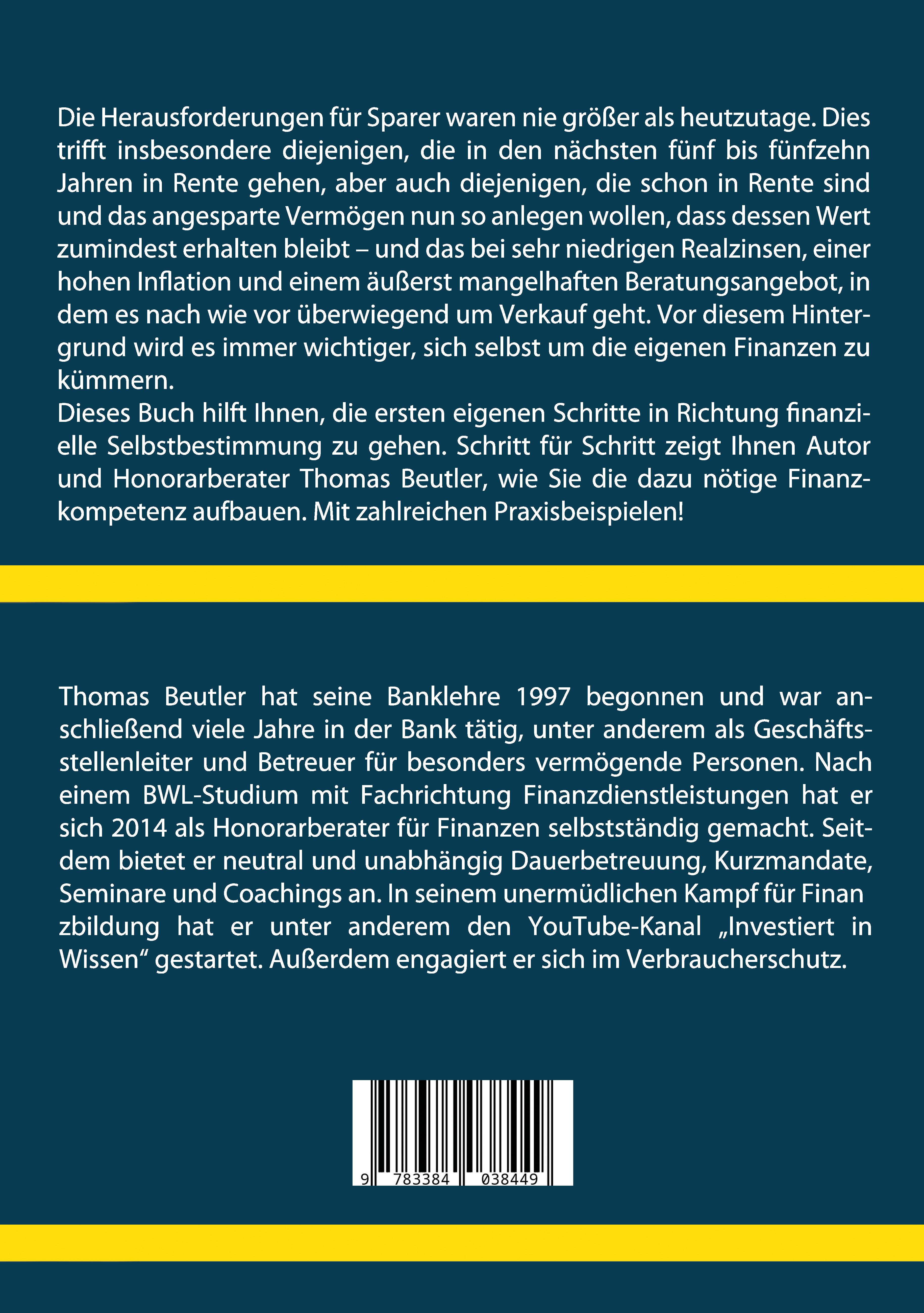Rückseitencover Wohlhabend in den Ruhestand