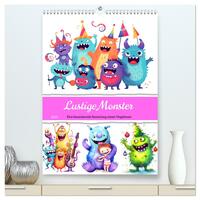 Vorderes Coverbild Lustige Monster - Eine bezaubernde Sammlung süsser Ungeheuer (hochwertiger Premium Wandkalender 2025 DIN A2 hoch), Kunstdruck in Hochglanz
