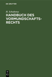 Vorderes Coverbild Handbuch des Vormundschaftsrechts